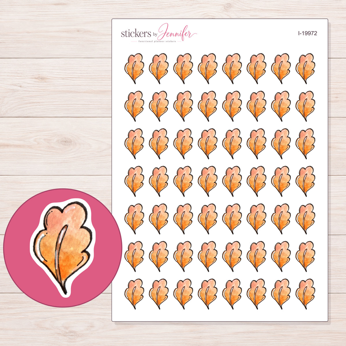 I-19972 planner sticker sheet with enlarged sticker detail