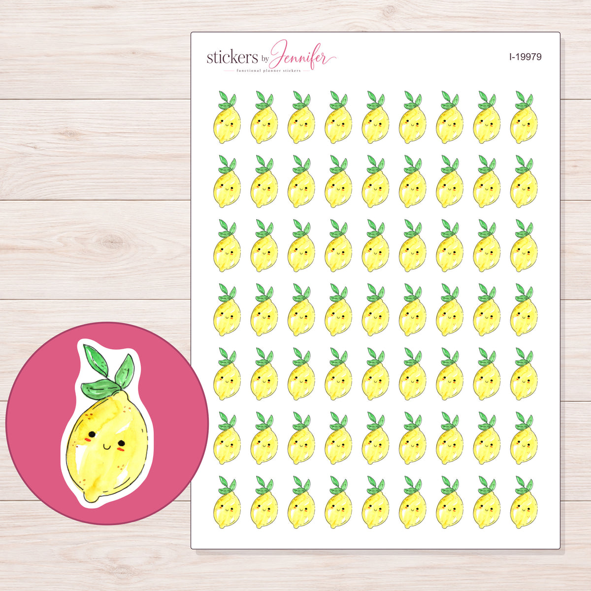 I-19979 planner sticker sheet with enlarged sticker detail