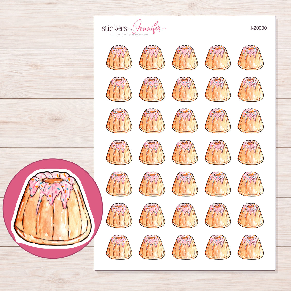 I-20000 planner sticker sheet with enlarged sticker detail