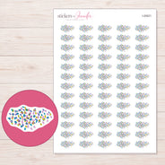 I-20021 planner sticker sheet with enlarged sticker detail