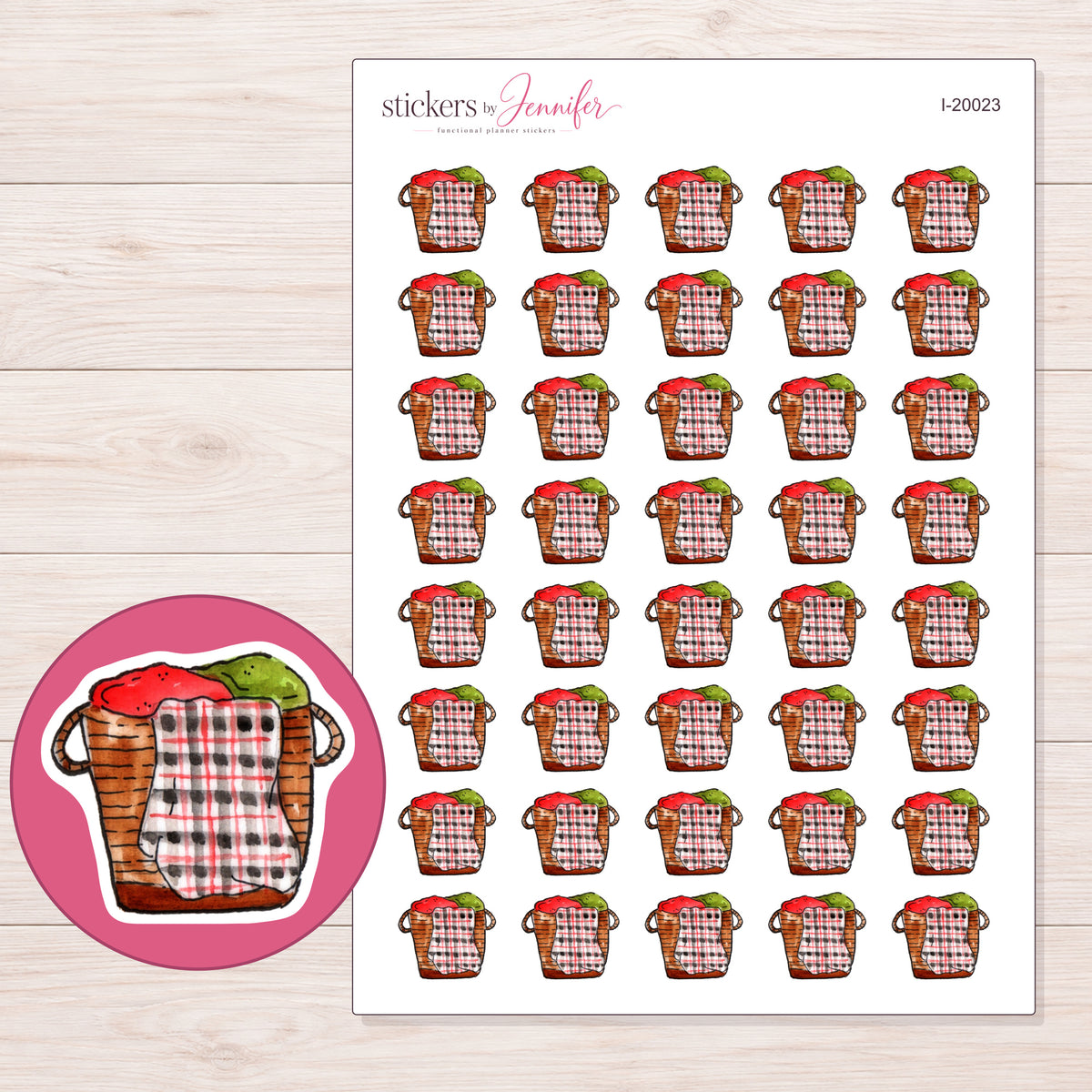 I-20023 planner sticker sheet with enlarged sticker detail
