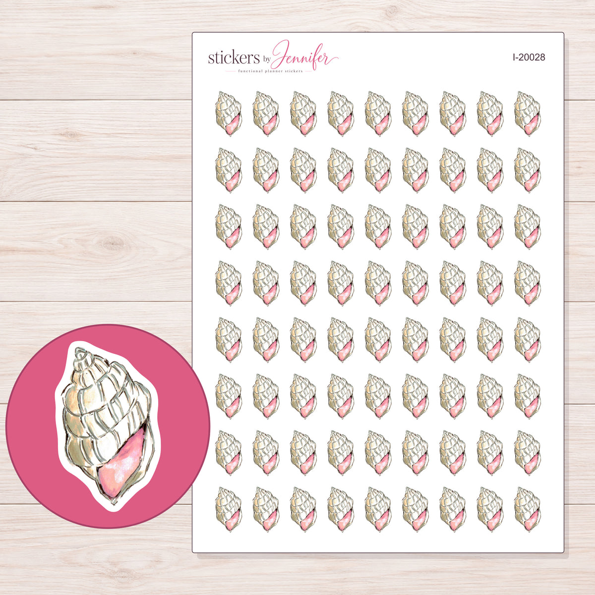 I-20028 planner sticker sheet with enlarged sticker detail