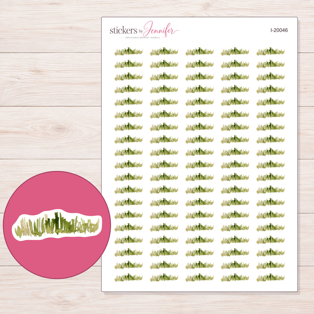 I-20046 planner sticker sheet with enlarged sticker detail