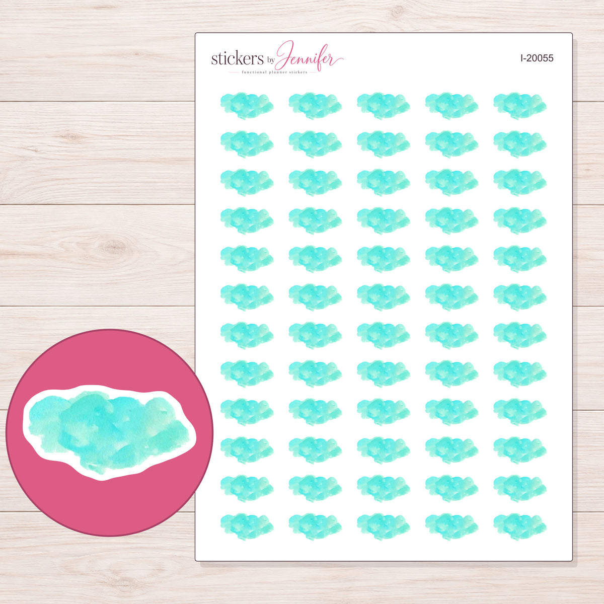 I-20055 planner sticker sheet with enlarged sticker detail