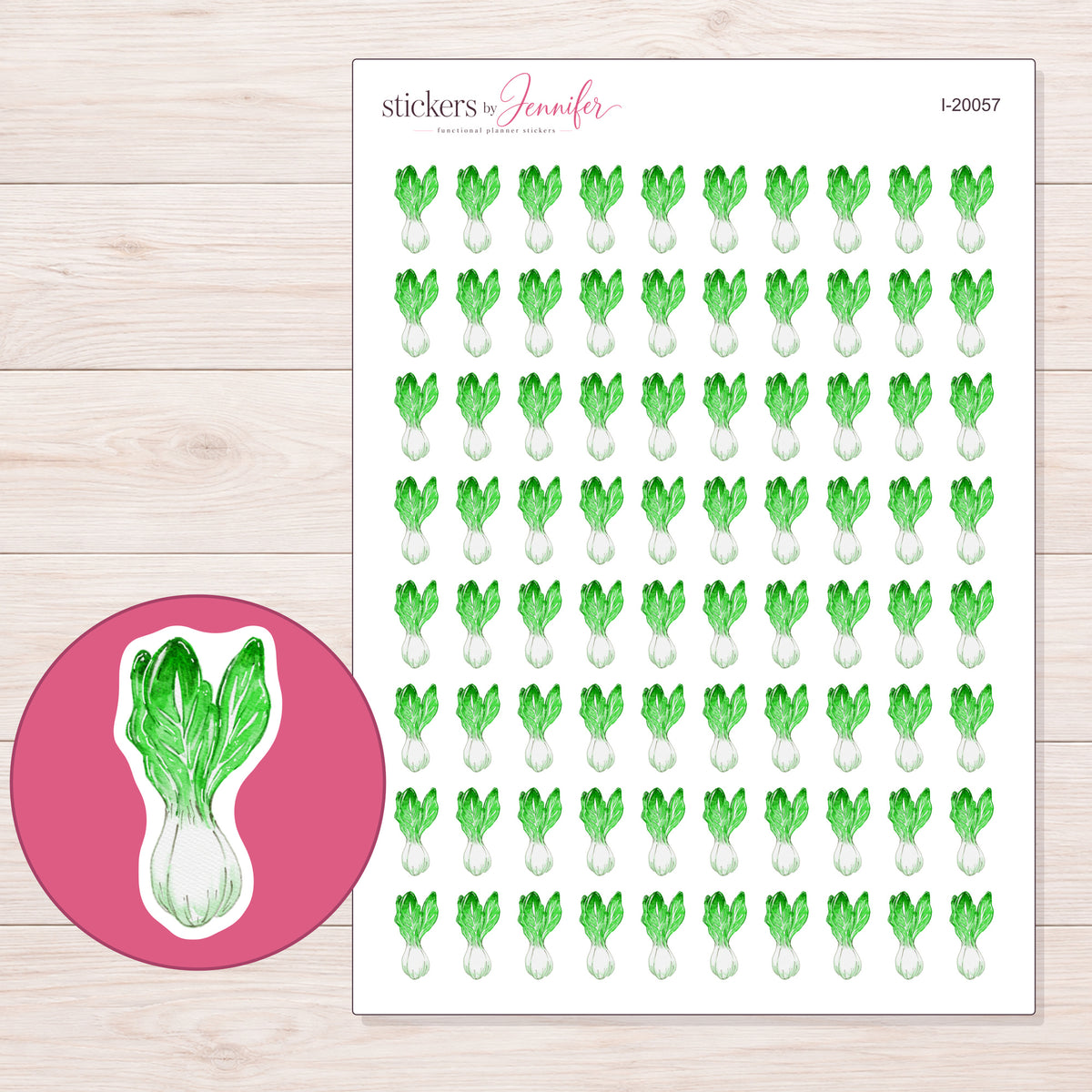I-20057 planner sticker sheet with enlarged sticker detail