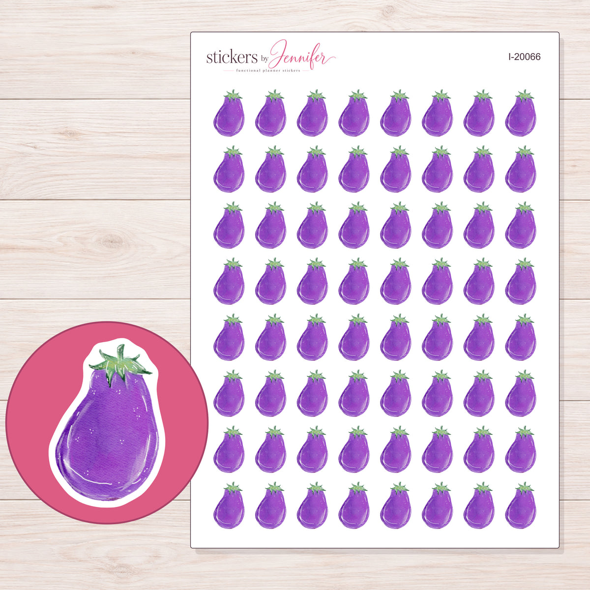 I-20066 planner sticker sheet with enlarged sticker detail