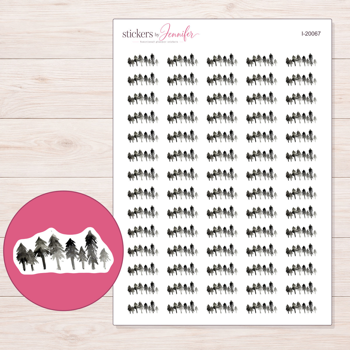 I-20067 planner sticker sheet with enlarged sticker detail