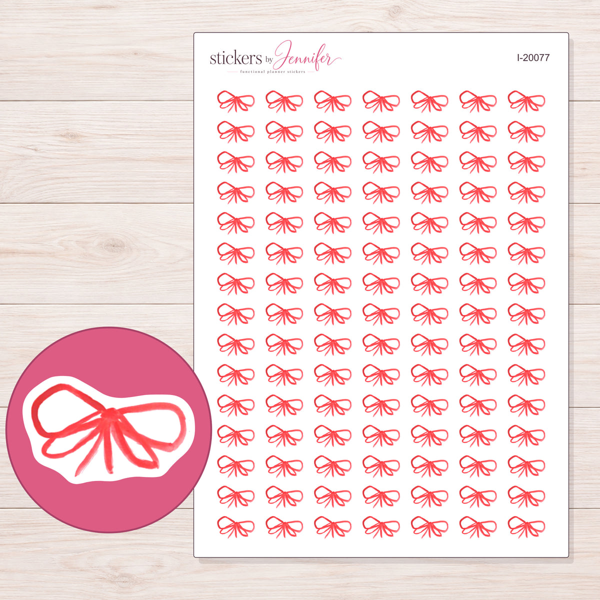 I-20077 planner sticker sheet with enlarged sticker detail