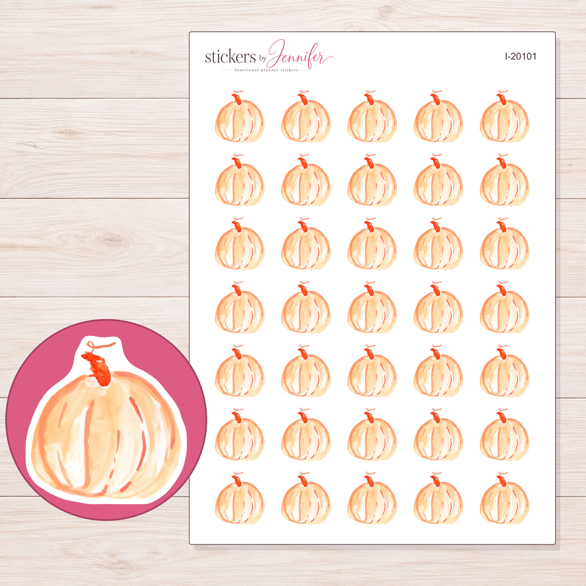 I-20101 planner sticker sheet with enlarged sticker detail