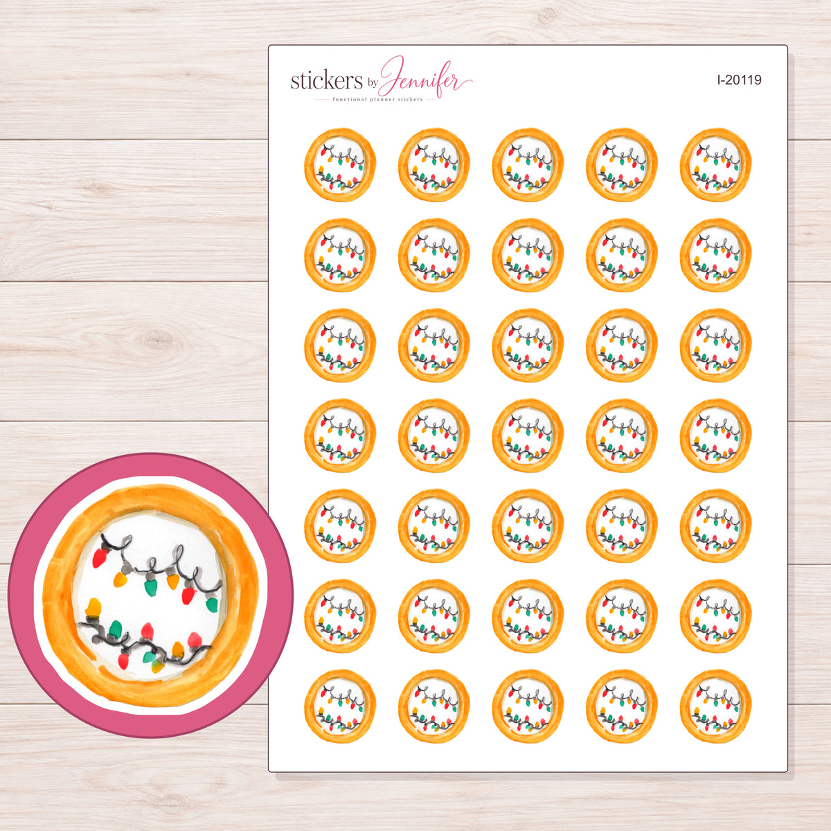 I-20119 planner sticker sheet with enlarged sticker detail