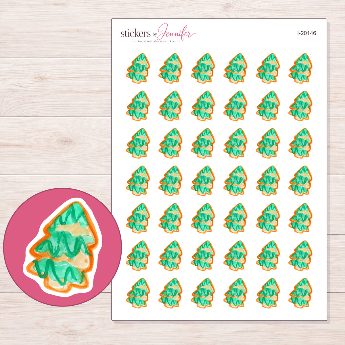 I-20146 planner sticker sheet with enlarged sticker detail