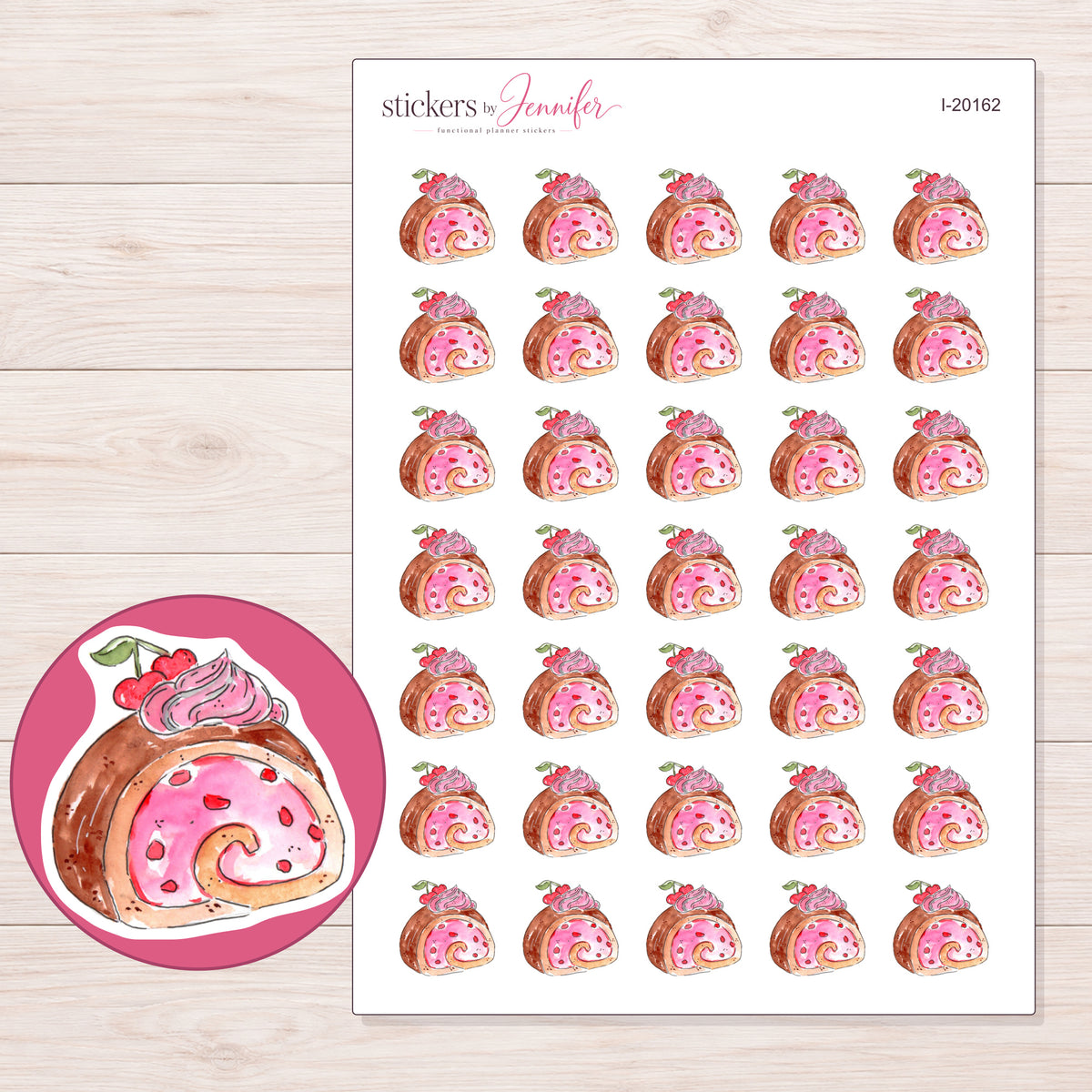 I-20162 planner sticker sheet with enlarged sticker detail