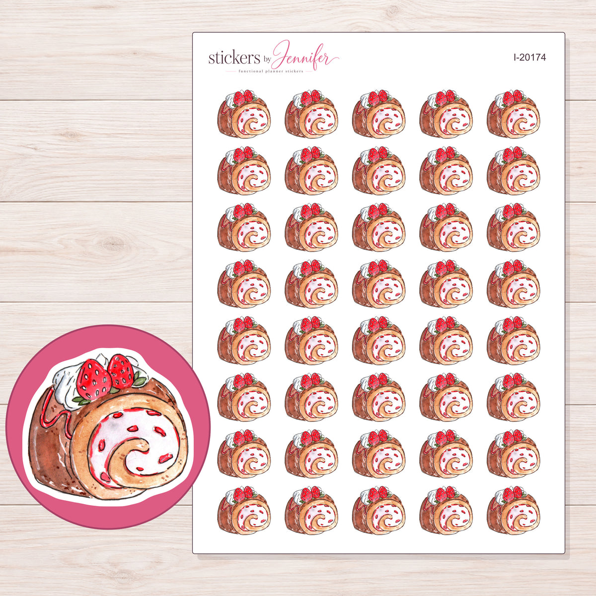 I-20174 planner sticker sheet with enlarged sticker detail