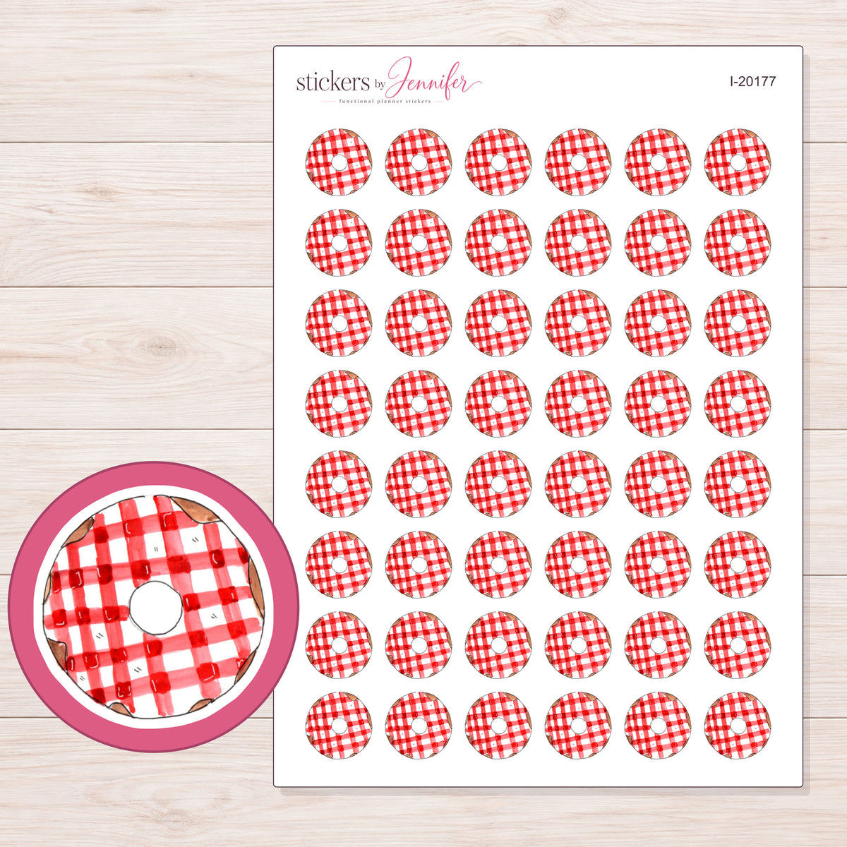 I-20177 planner sticker sheet with enlarged sticker detail