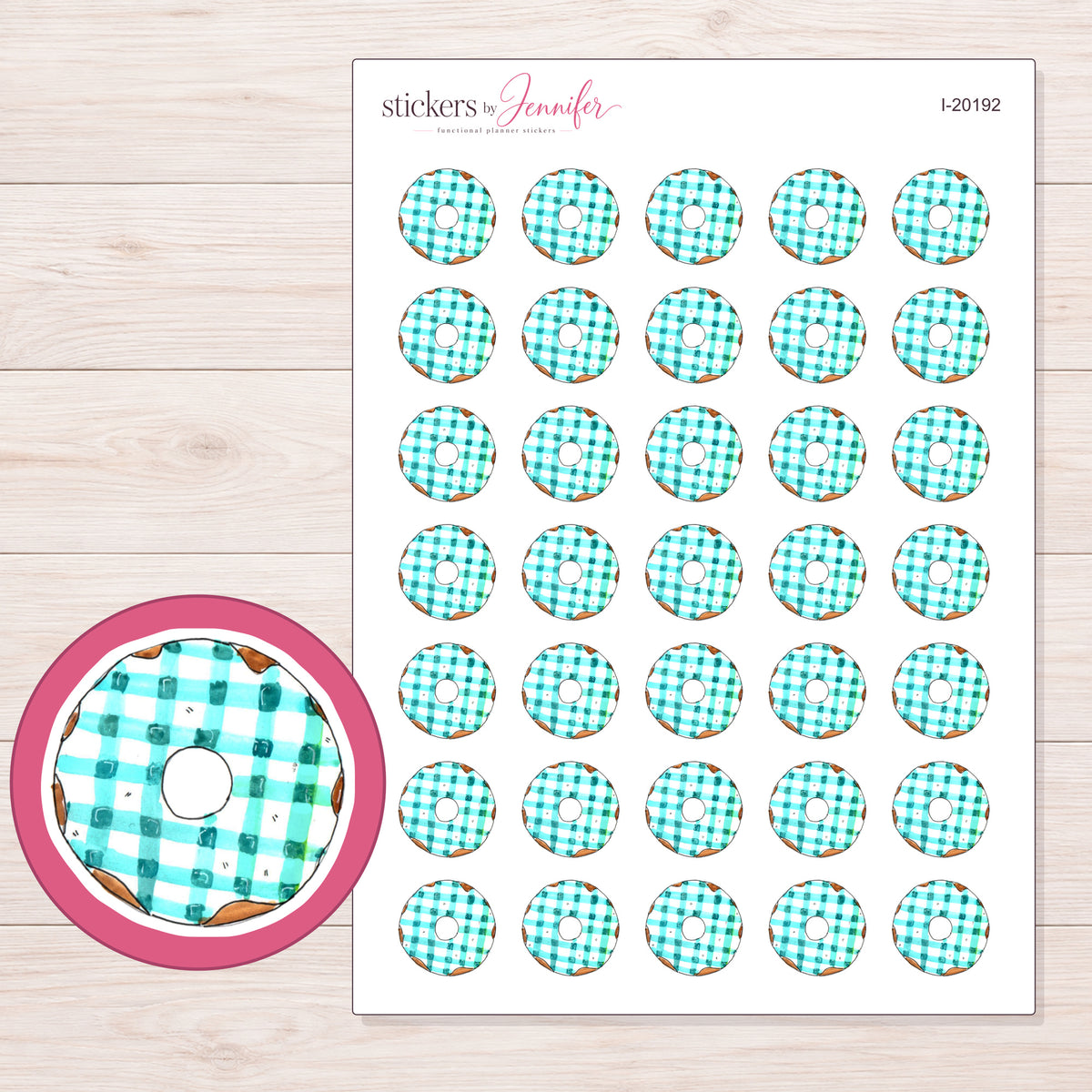I-20192 planner sticker sheet with enlarged sticker detail
