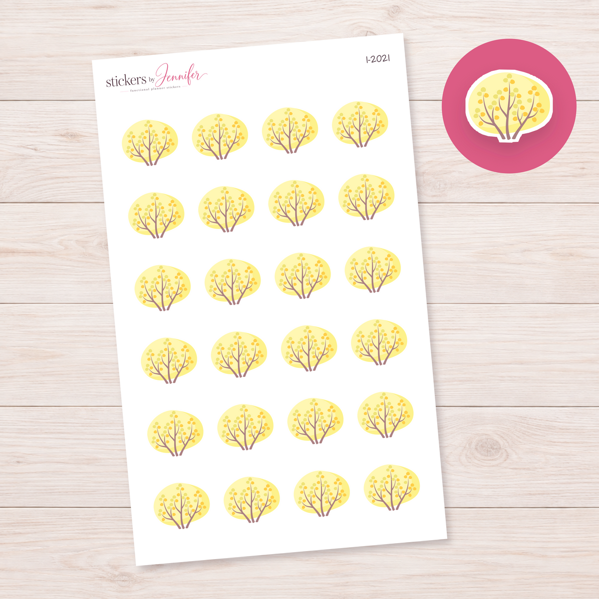Golden Berry Shrub Planner Stickers | I-2021