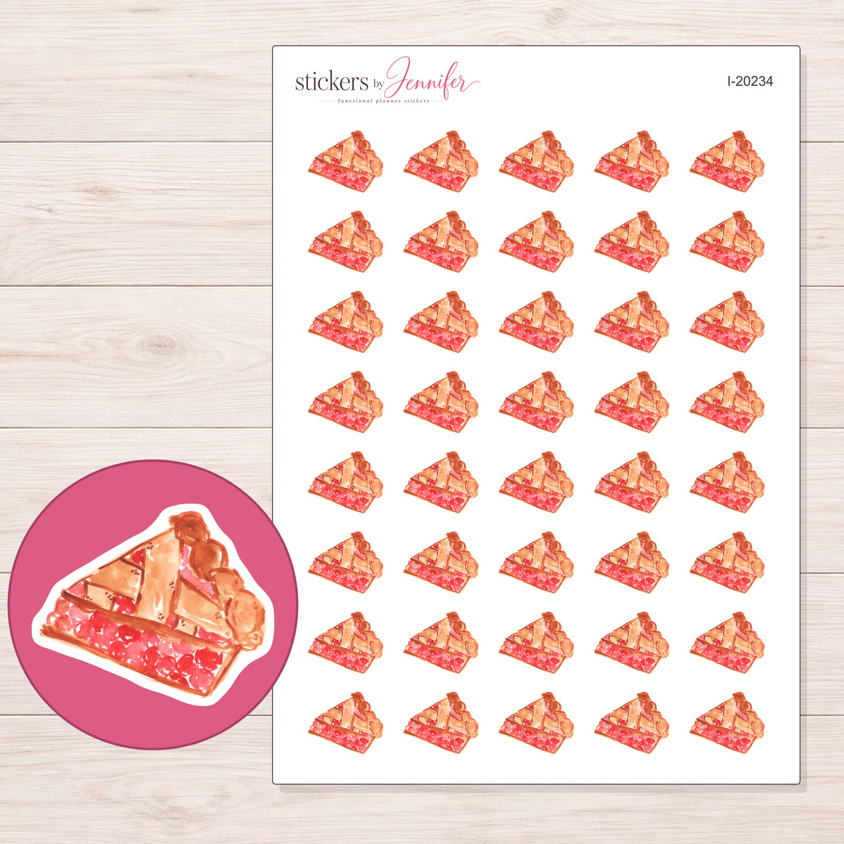 I-20234 planner sticker sheet with enlarged sticker detail