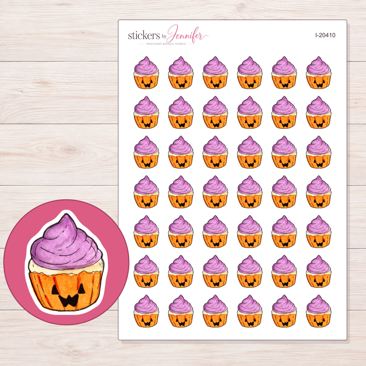 I-20410 planner sticker sheet with enlarged sticker detail