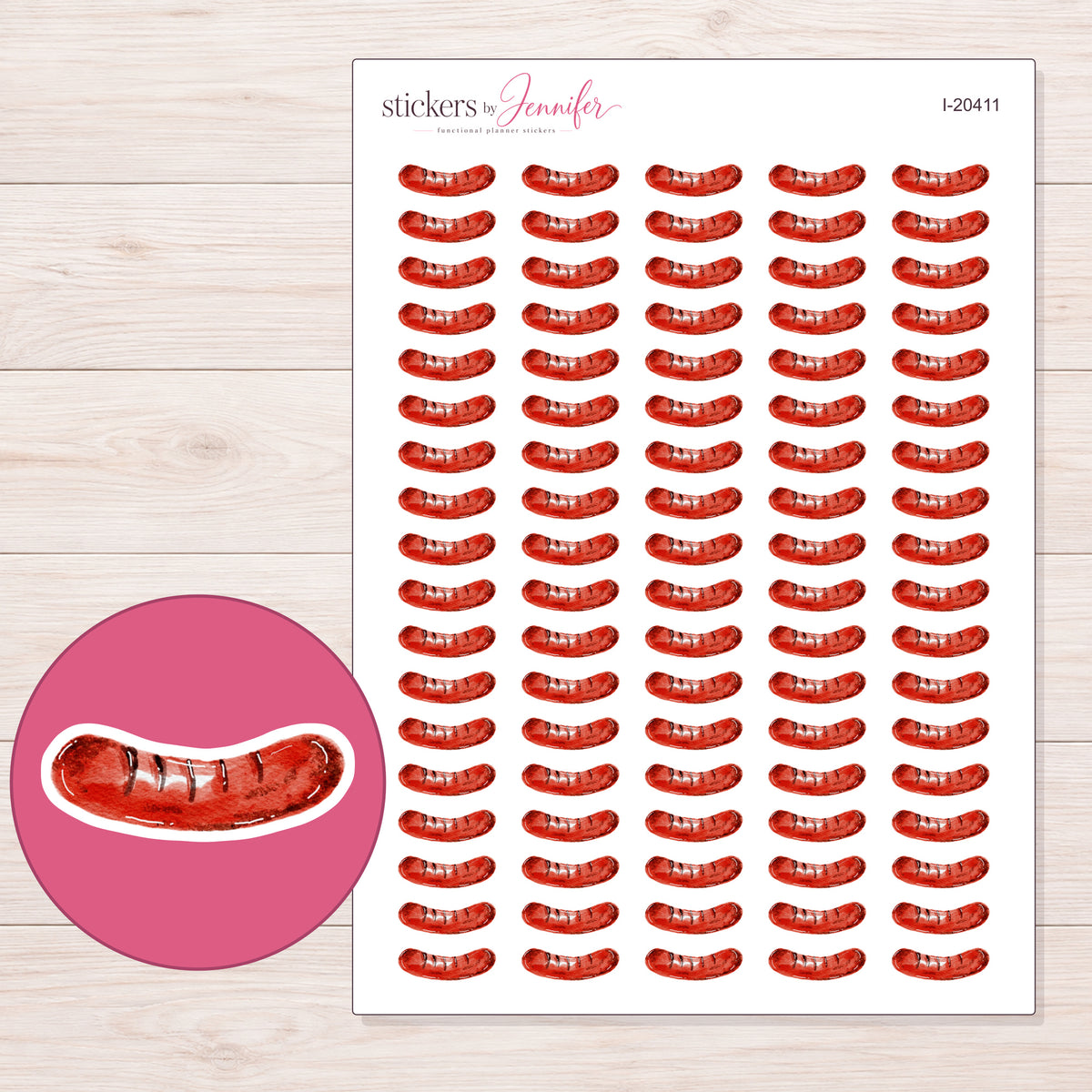 I-20411 planner sticker sheet with enlarged sticker detail
