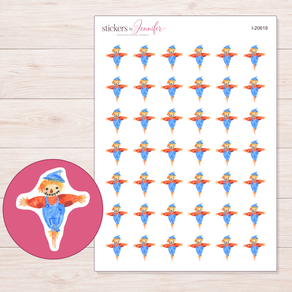 I-20619 planner sticker sheet with enlarged sticker detail