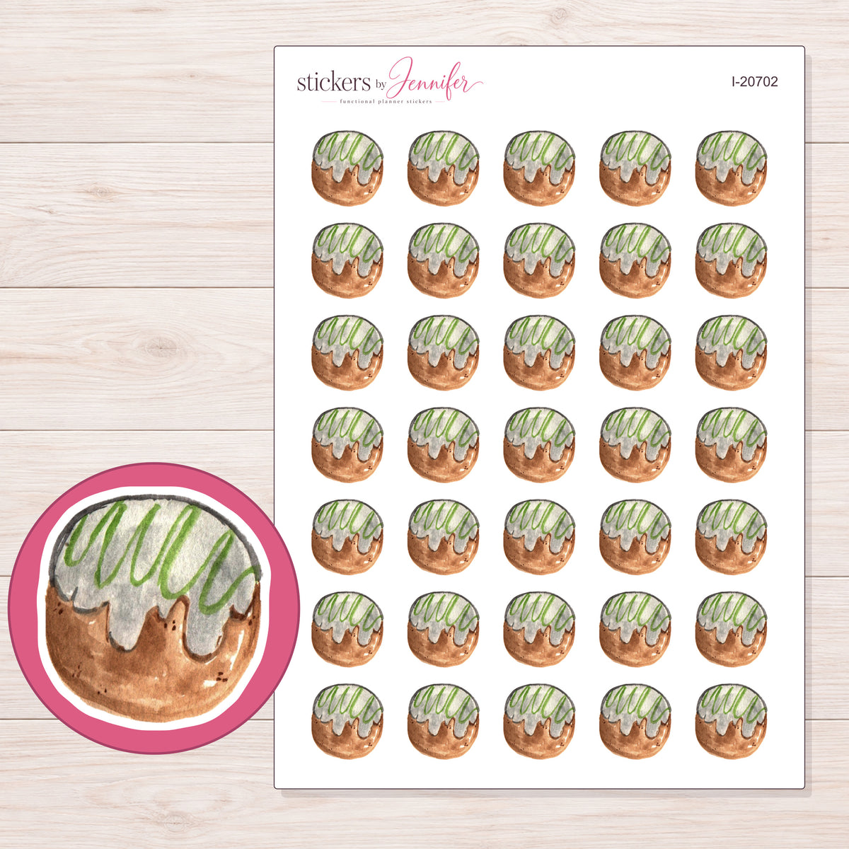 I-20702 planner sticker sheet with enlarged sticker detail