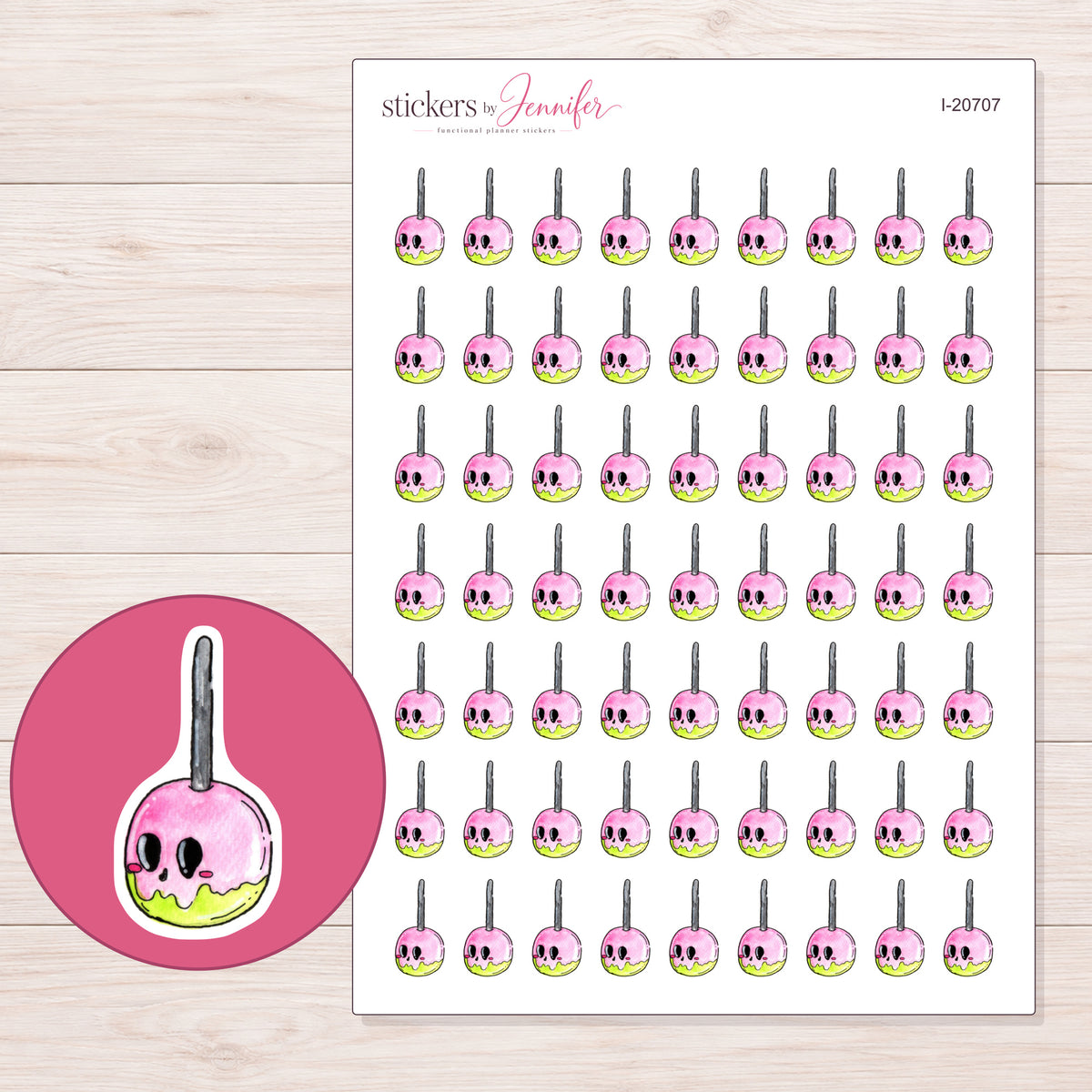 I-20707 planner sticker sheet with enlarged sticker detail