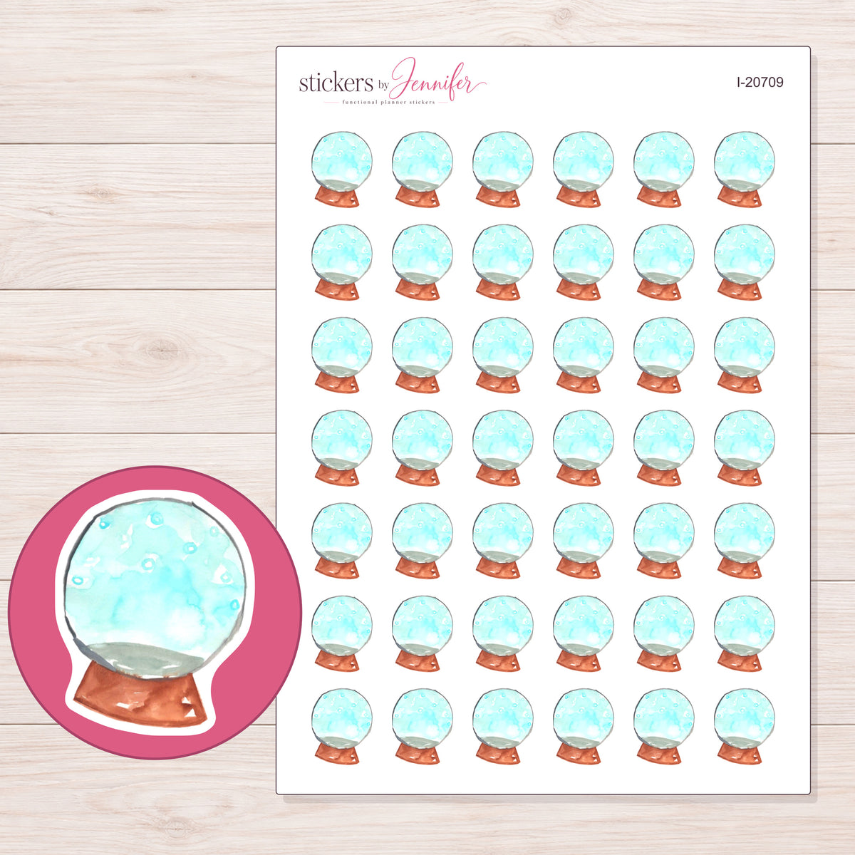 I-20709 planner sticker sheet with enlarged sticker detail