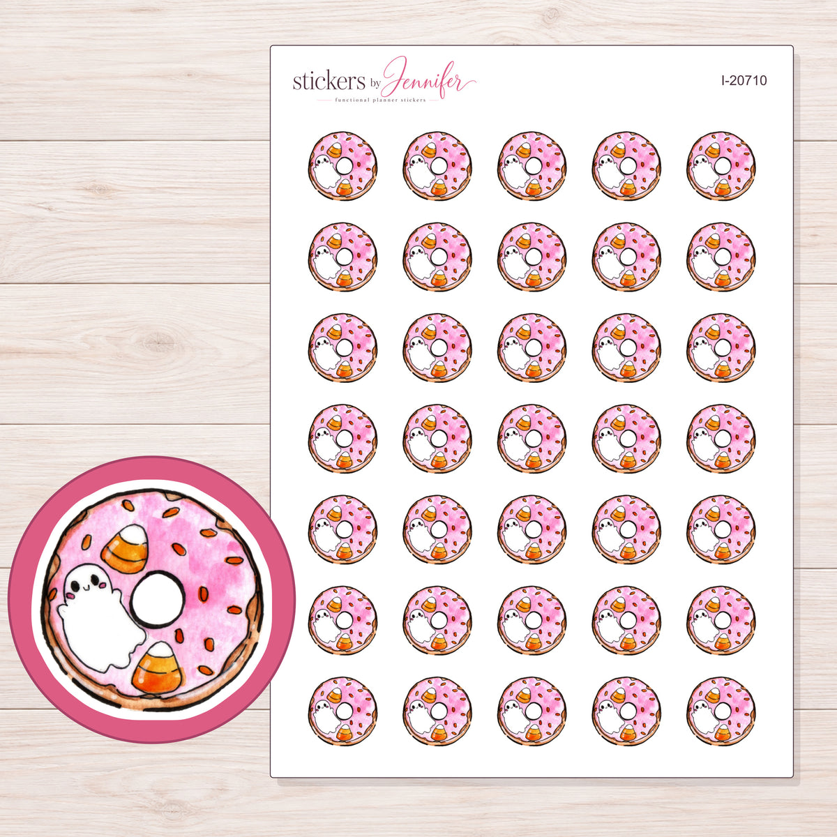 I-20710 planner sticker sheet with enlarged sticker detail