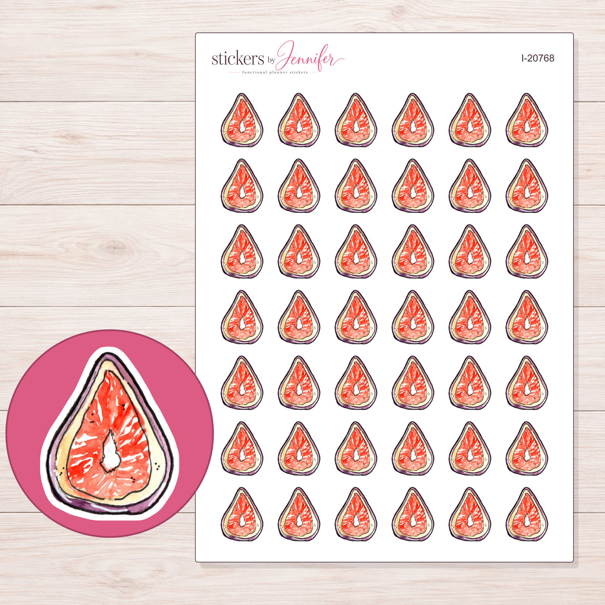 I-20768 planner sticker sheet with enlarged sticker detail