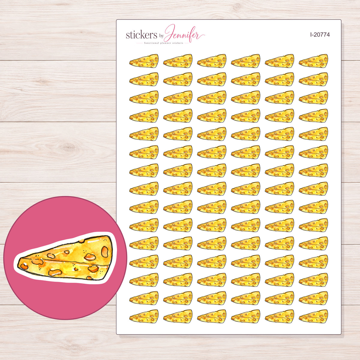 I-20774 planner sticker sheet with enlarged sticker detail