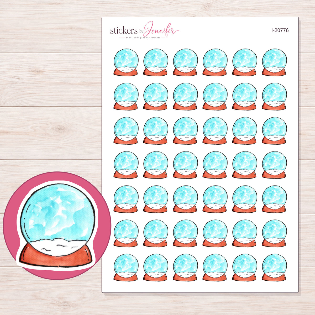 I-20776 planner sticker sheet with enlarged sticker detail