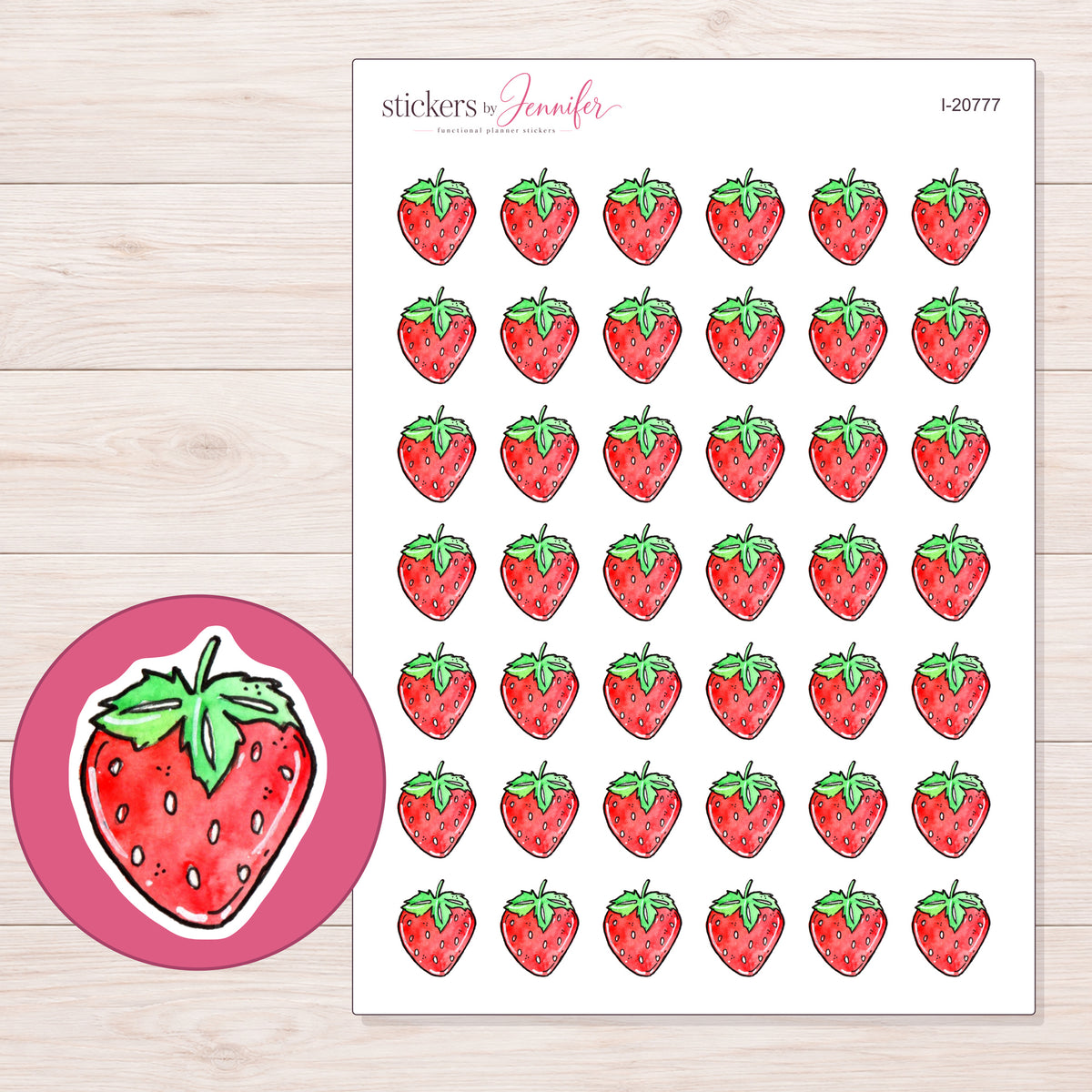I-20777 planner sticker sheet with enlarged sticker detail