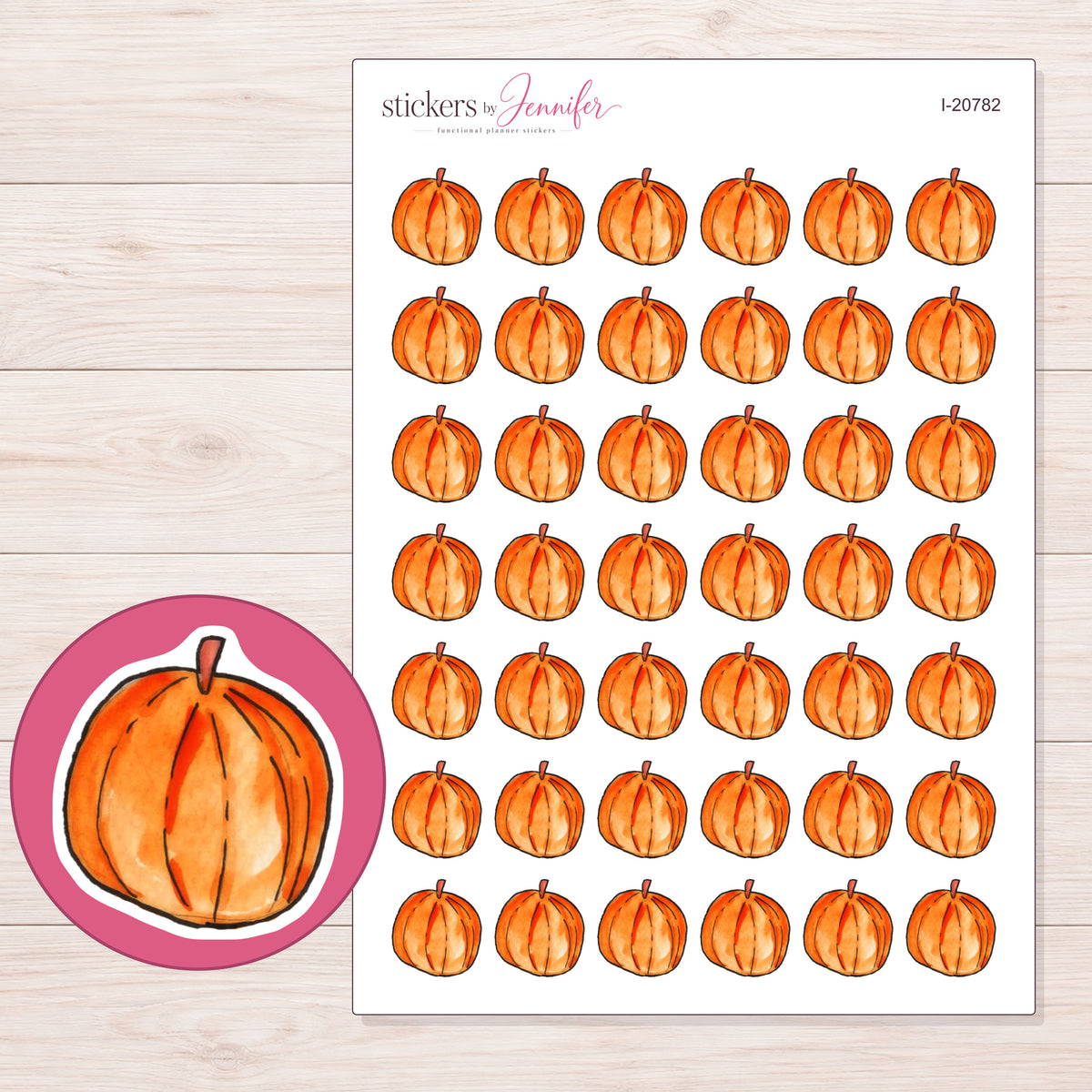 I-20782 planner sticker sheet with enlarged sticker detail