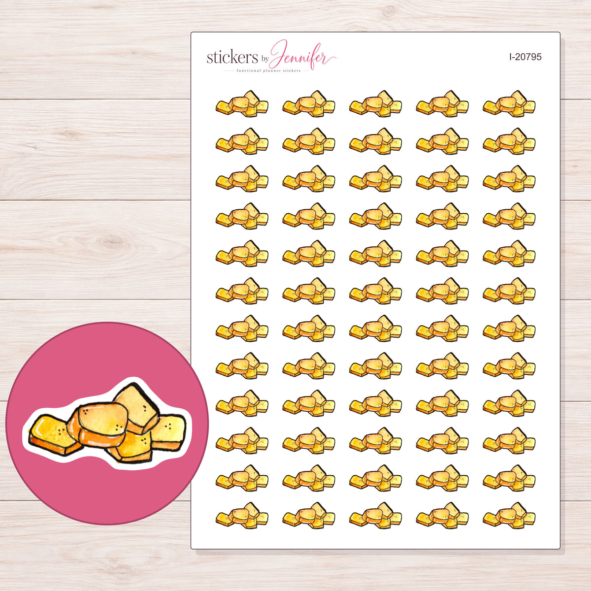 I-20795 planner sticker sheet with enlarged sticker detail