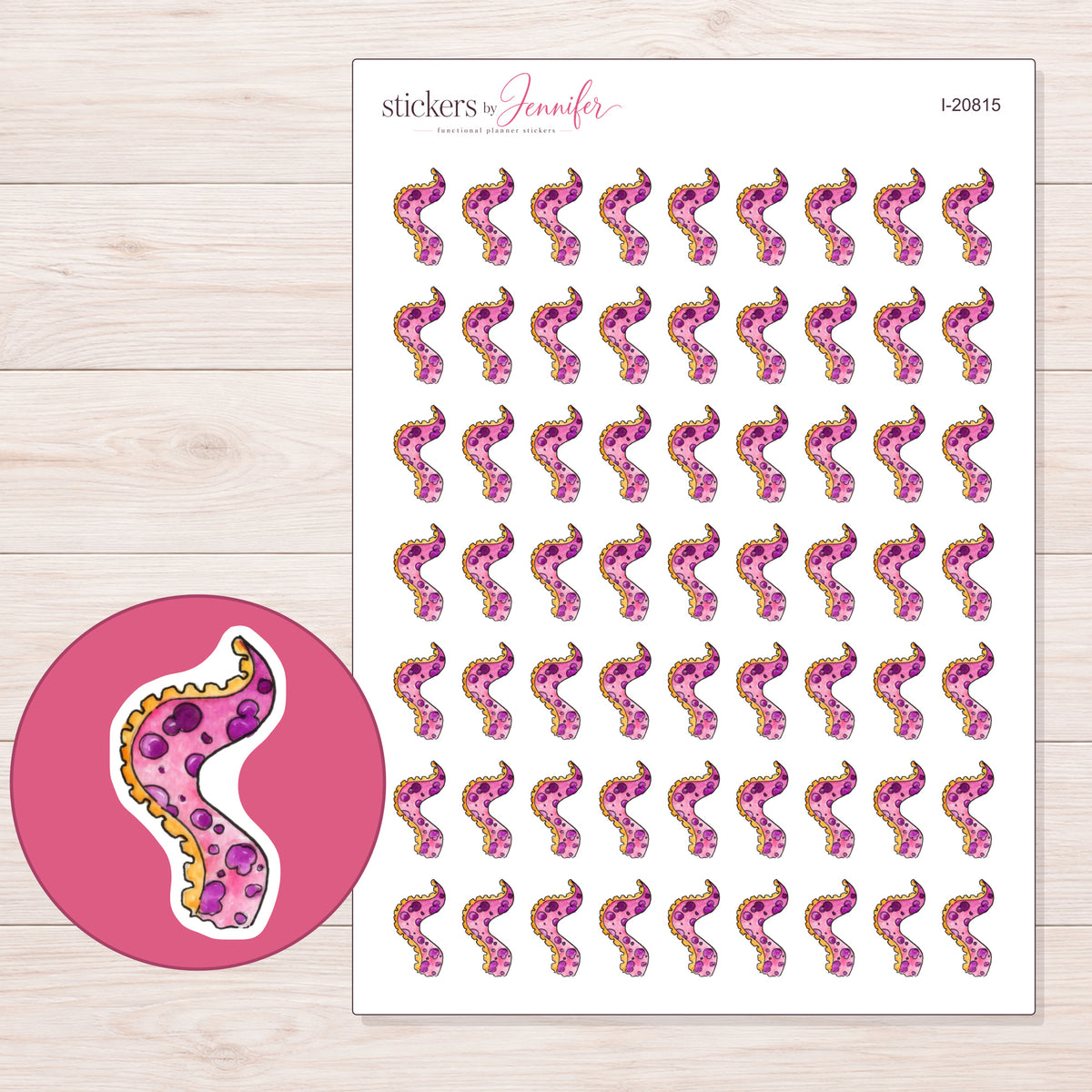 I-20815 planner sticker sheet with enlarged sticker detail