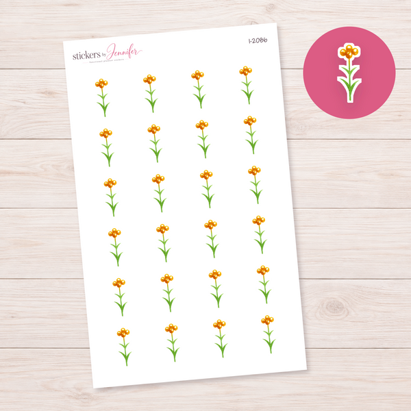 Watercolor Golden Berry Stem Planner Stickers | I-2086