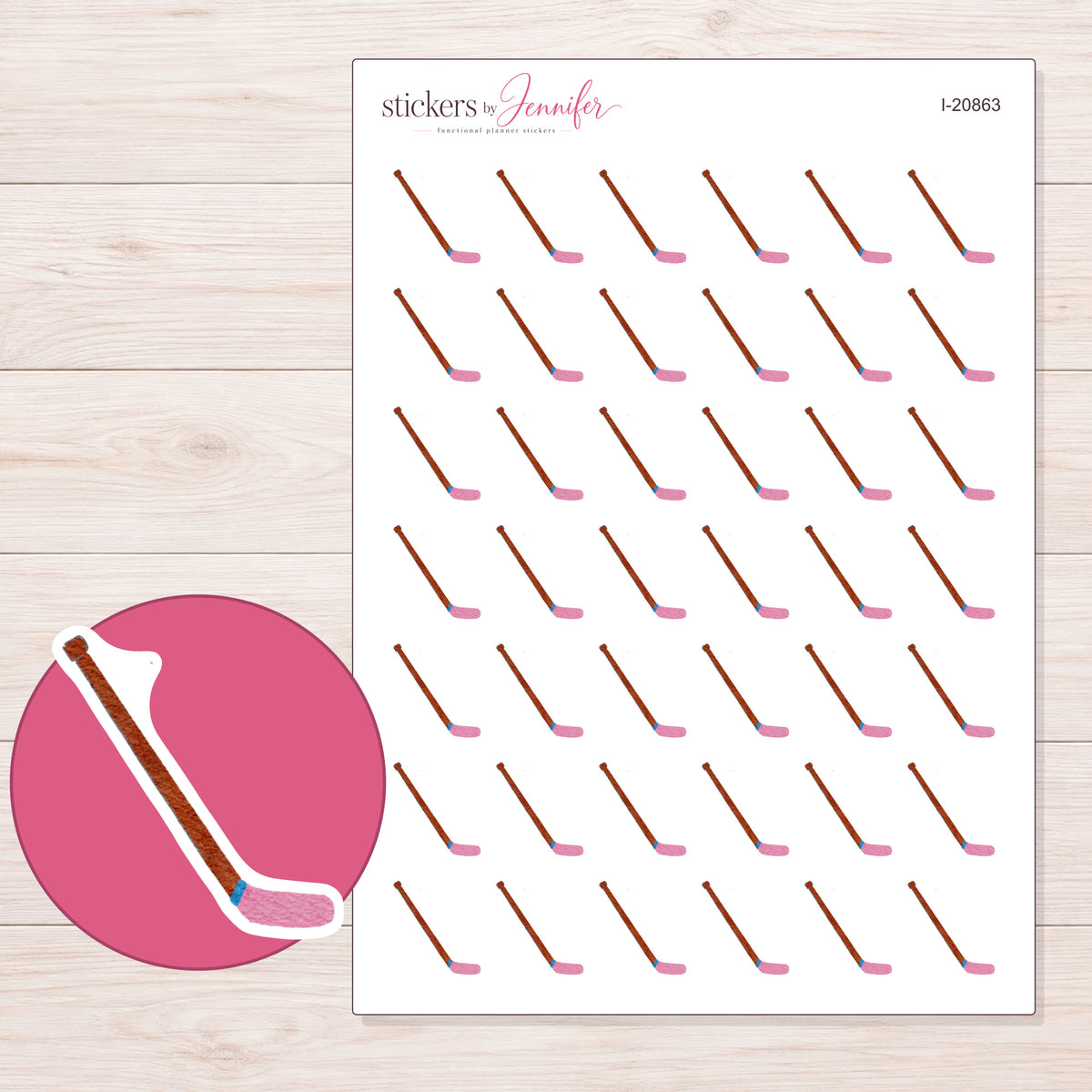 I-20863 planner sticker sheet with enlarged sticker detail