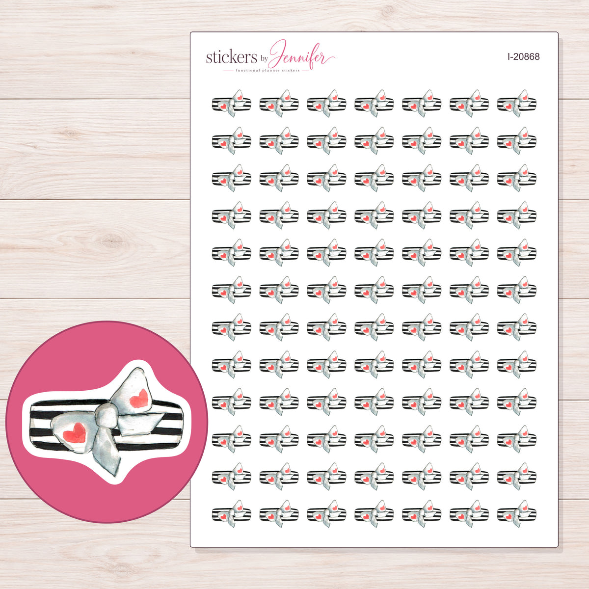 I-20868 planner sticker sheet with enlarged sticker detail