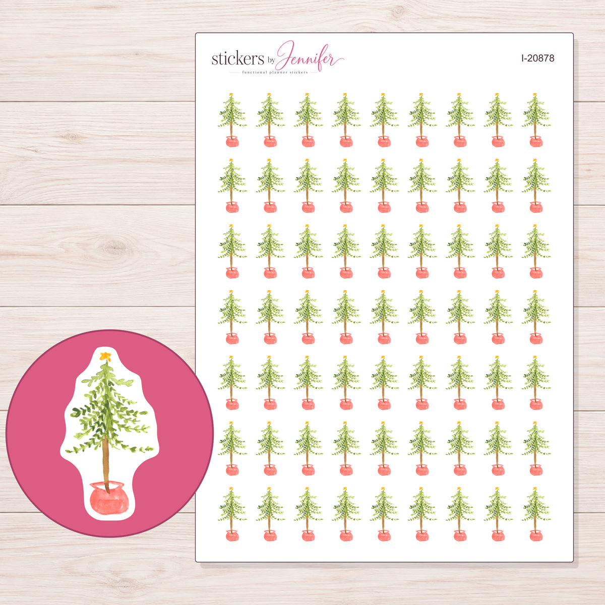 I-20878 planner sticker sheet with enlarged sticker detail