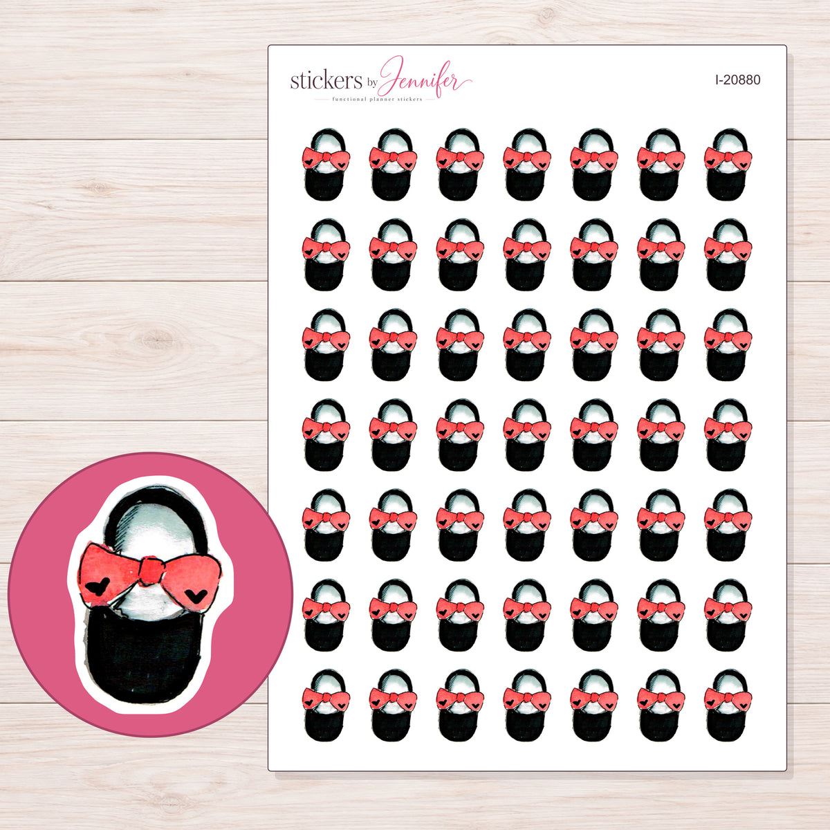 I-20880 planner sticker sheet with enlarged sticker detail