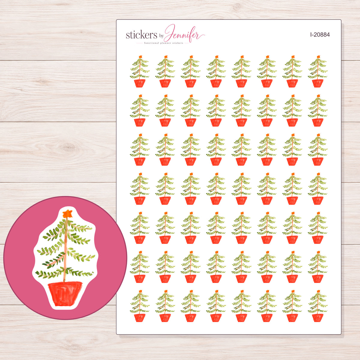 I-20884 planner sticker sheet with enlarged sticker detail