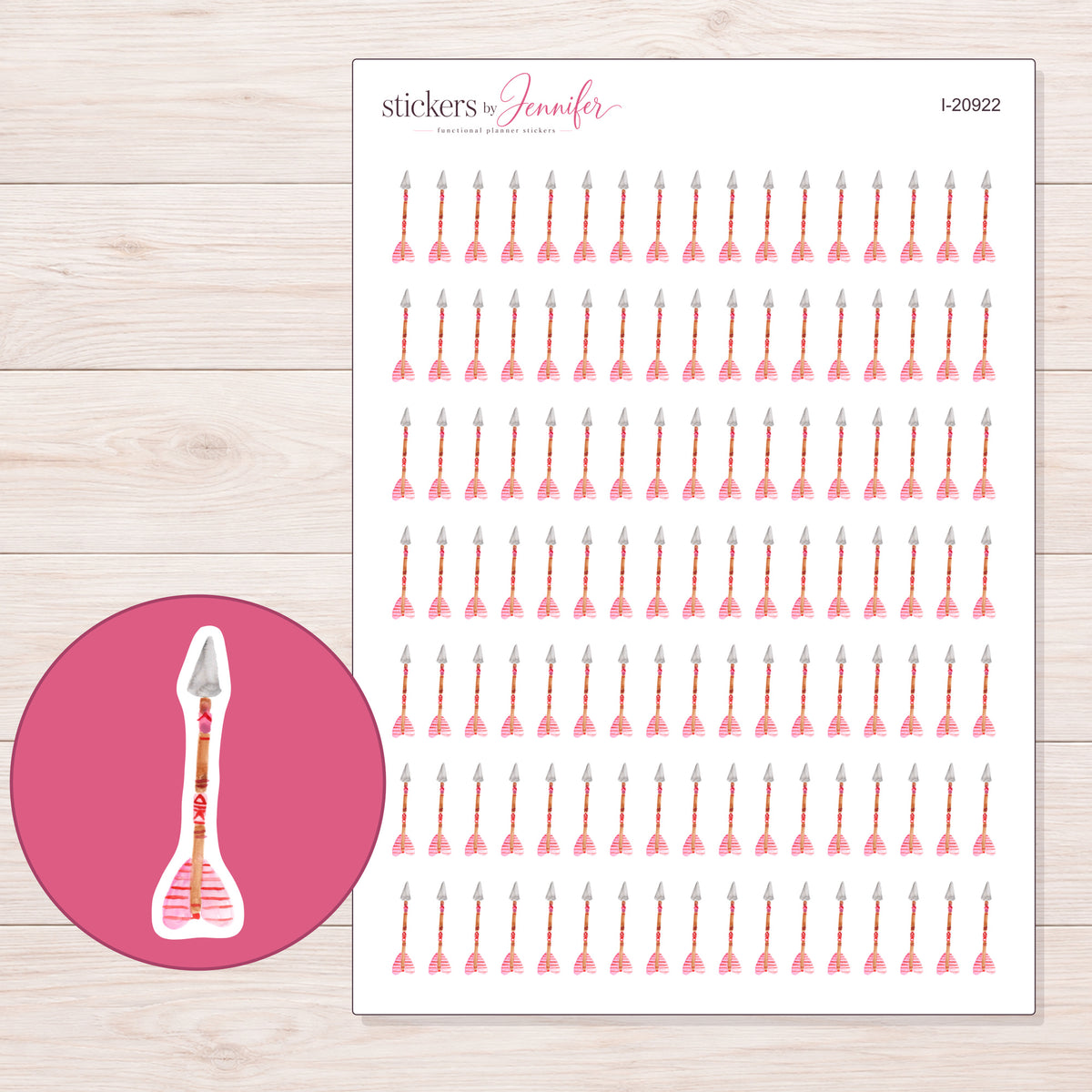 I-20922 planner sticker sheet with enlarged sticker detail