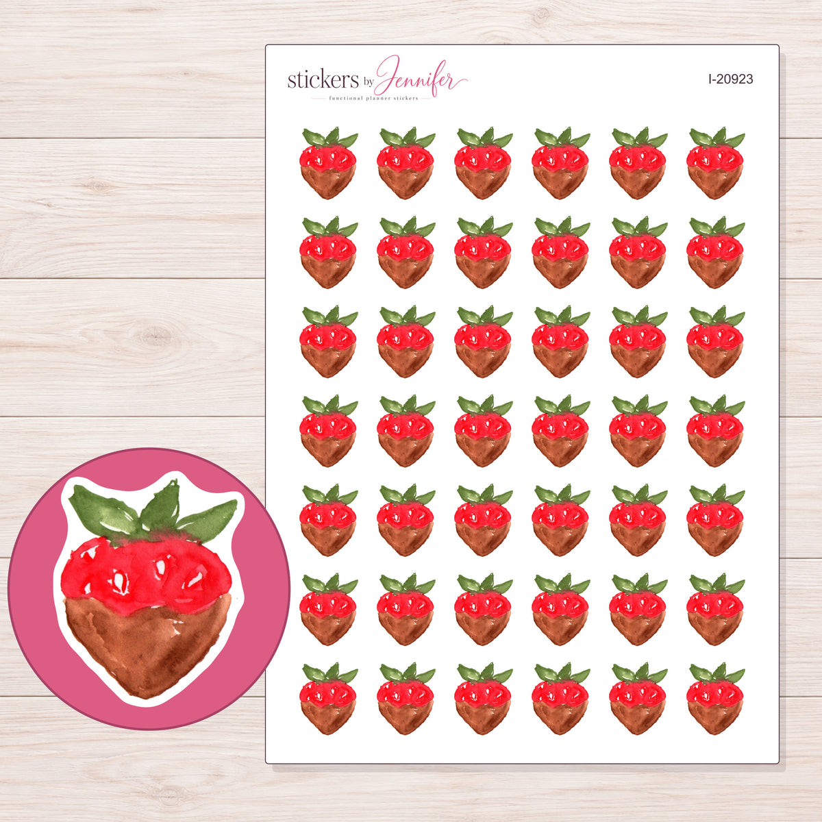 I-20923 planner sticker sheet with enlarged sticker detail