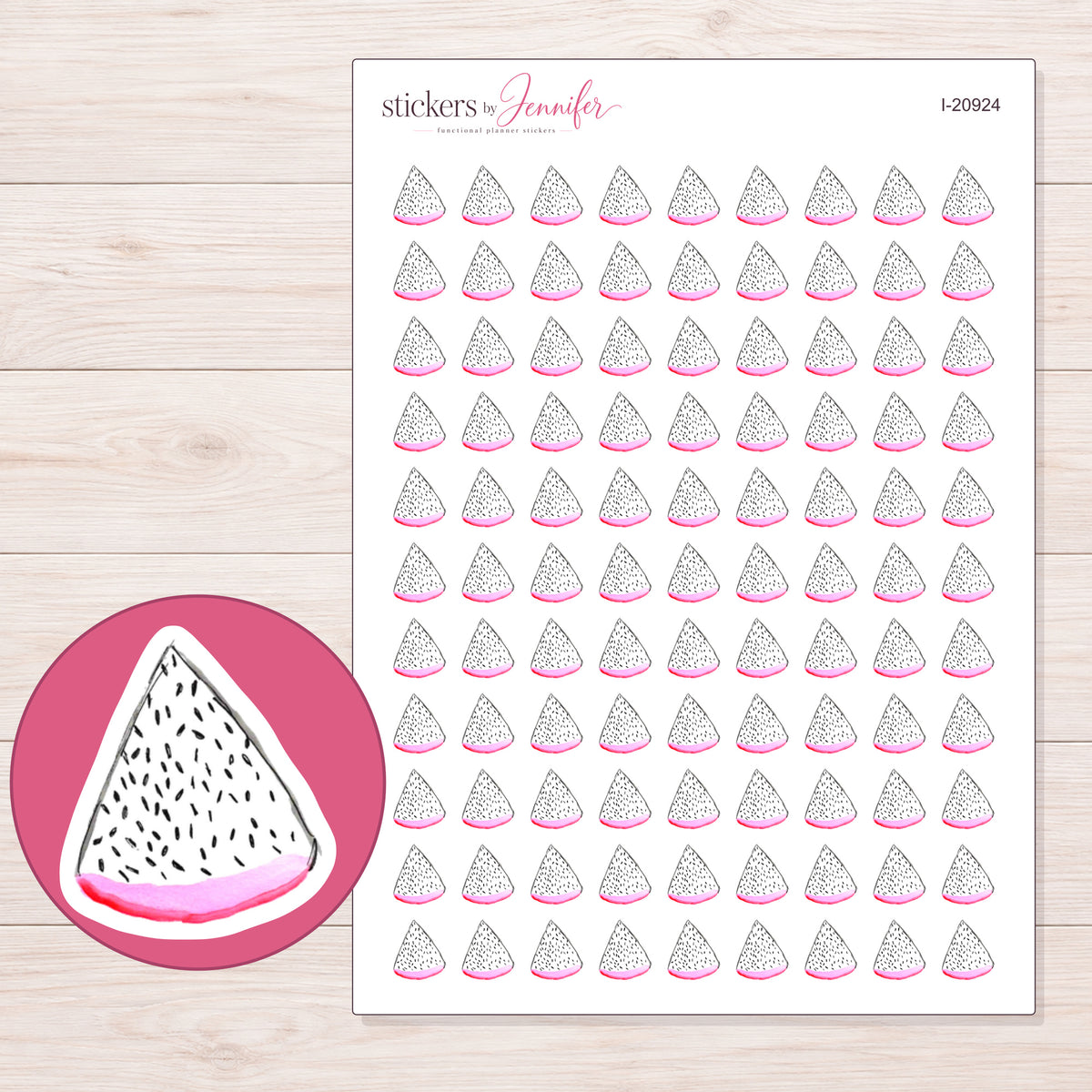 I-20924 planner sticker sheet with enlarged sticker detail