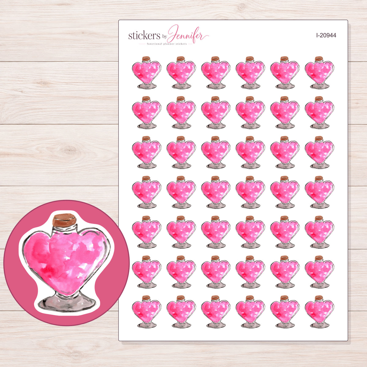 I-20944 planner sticker sheet with enlarged sticker detail
