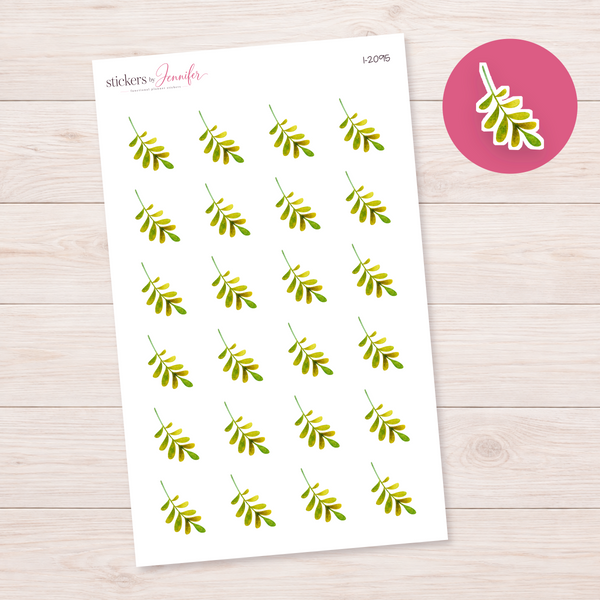 Watercolor Olive Leaf Sprig Planner Stickers | I-2095