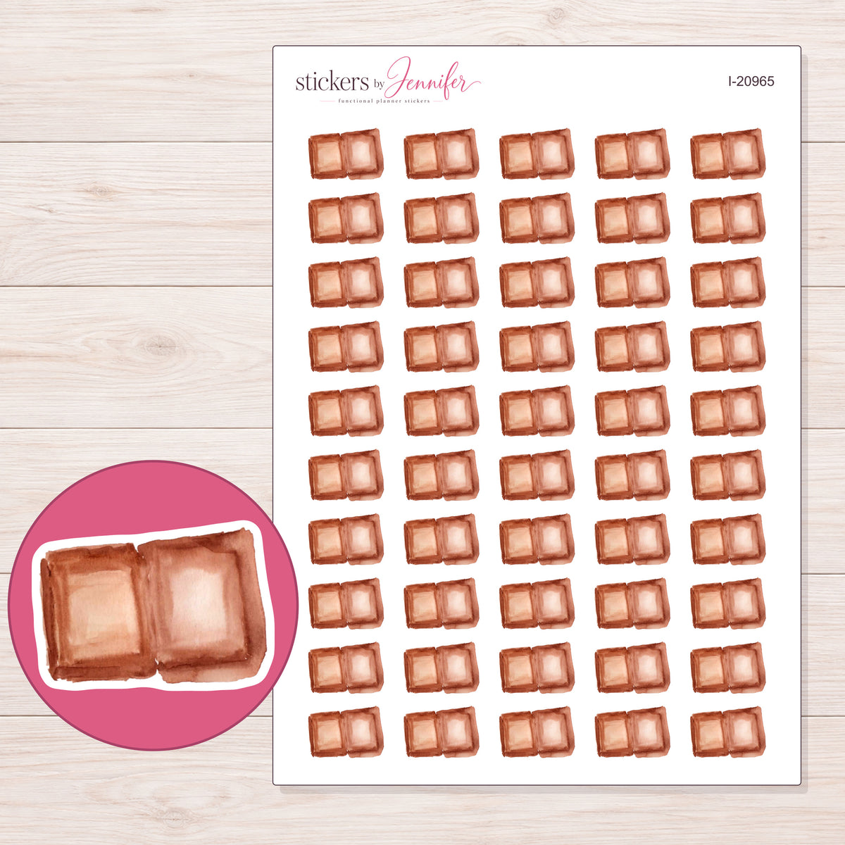 I-20965 planner sticker sheet with enlarged sticker detail