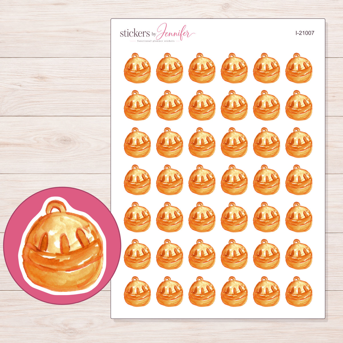 I-21007 planner sticker sheet with enlarged sticker detail