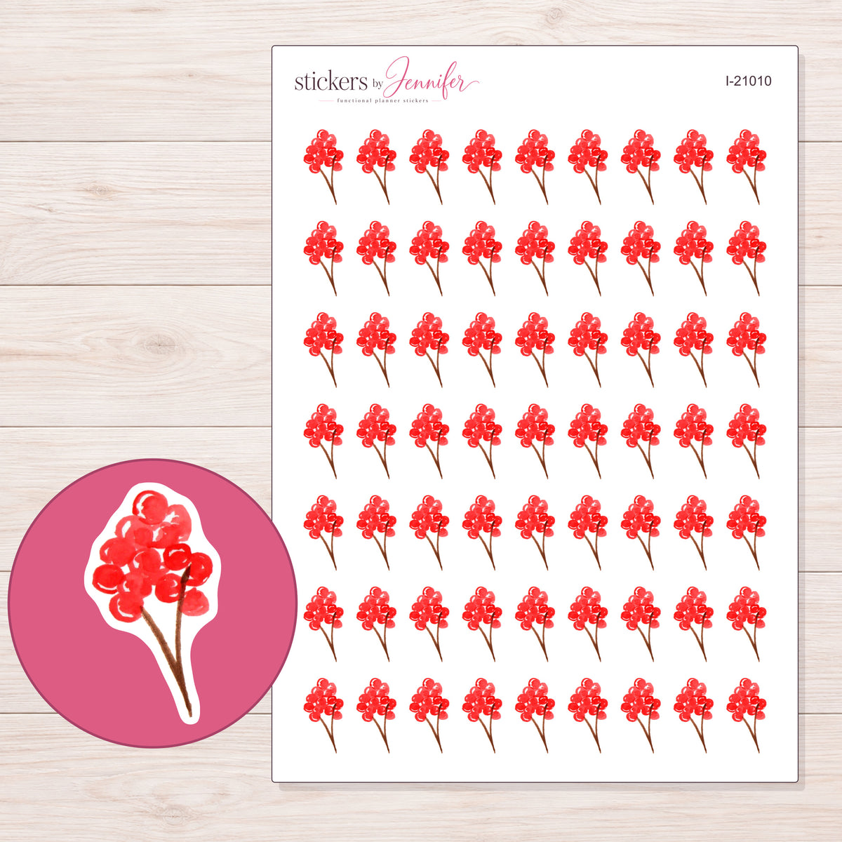I-21010 planner sticker sheet with enlarged sticker detail