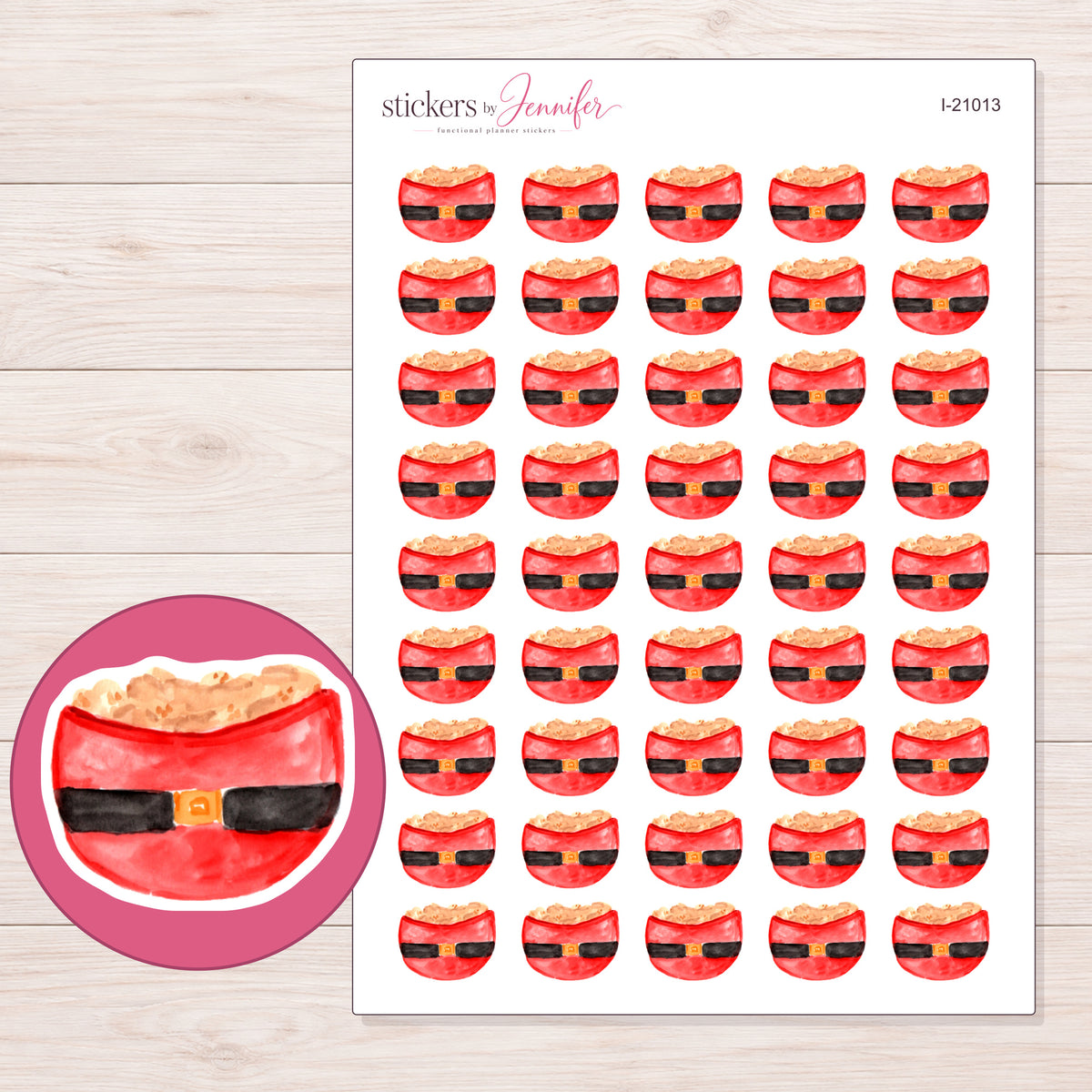 I-21013 planner sticker sheet with enlarged sticker detail